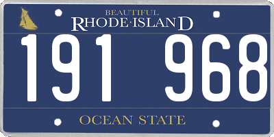 RI license plate 191968