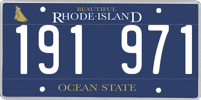 RI license plate 191971