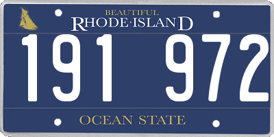 RI license plate 191972
