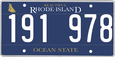 RI license plate 191978