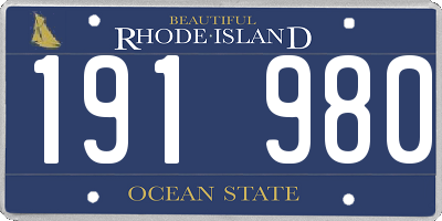 RI license plate 191980