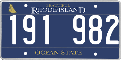 RI license plate 191982