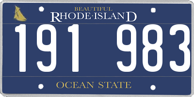 RI license plate 191983