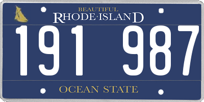 RI license plate 191987