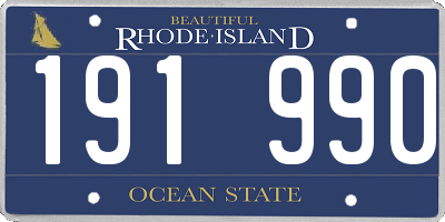 RI license plate 191990