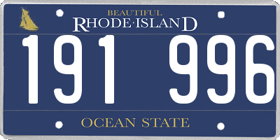 RI license plate 191996