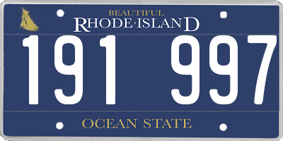 RI license plate 191997