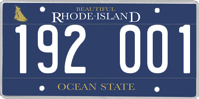 RI license plate 192001
