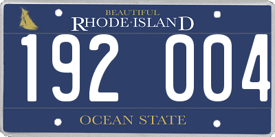 RI license plate 192004