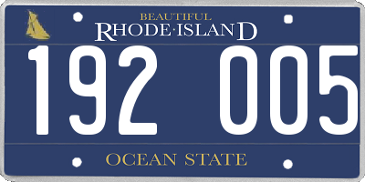 RI license plate 192005