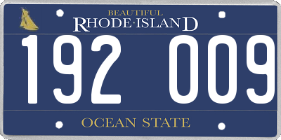 RI license plate 192009