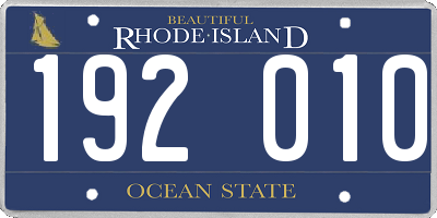 RI license plate 192010