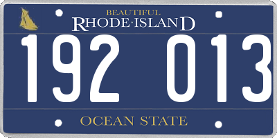 RI license plate 192013