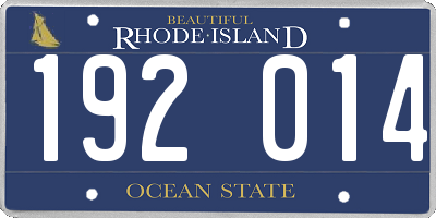 RI license plate 192014