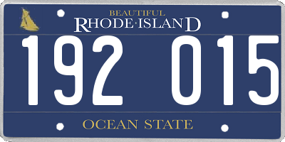 RI license plate 192015