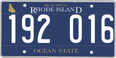 RI license plate 192016
