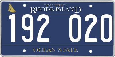 RI license plate 192020