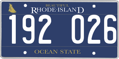 RI license plate 192026