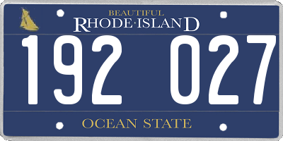 RI license plate 192027