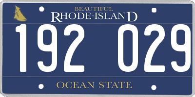 RI license plate 192029