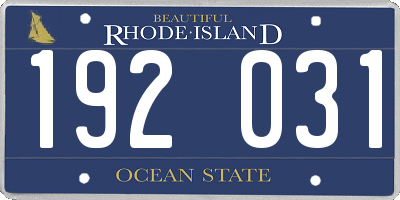 RI license plate 192031