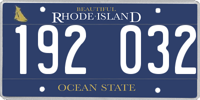 RI license plate 192032
