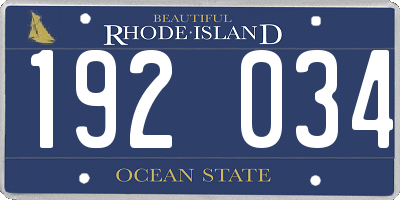 RI license plate 192034