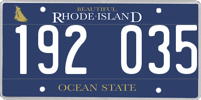 RI license plate 192035