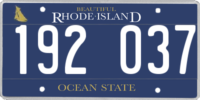 RI license plate 192037
