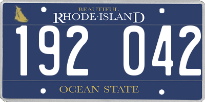 RI license plate 192042