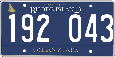 RI license plate 192043