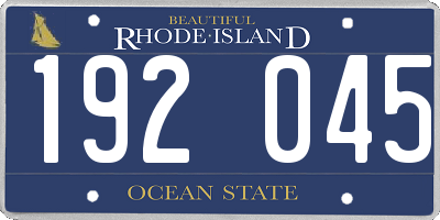 RI license plate 192045