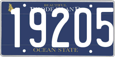 RI license plate 19205
