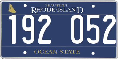 RI license plate 192052