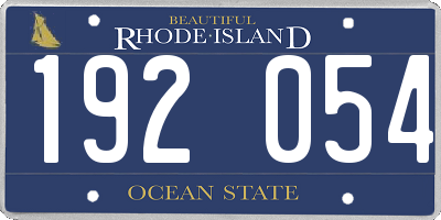 RI license plate 192054
