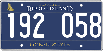 RI license plate 192058