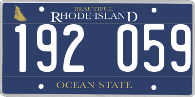 RI license plate 192059