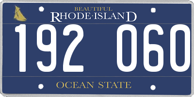 RI license plate 192060