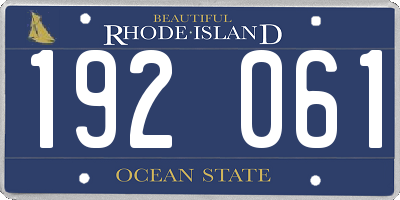 RI license plate 192061