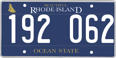 RI license plate 192062