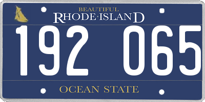 RI license plate 192065