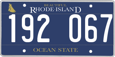 RI license plate 192067