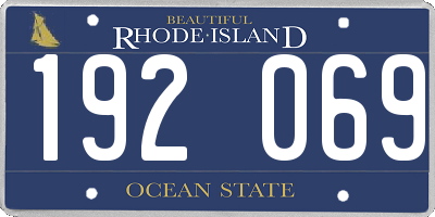 RI license plate 192069
