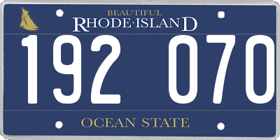 RI license plate 192070