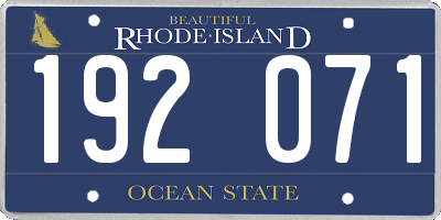 RI license plate 192071