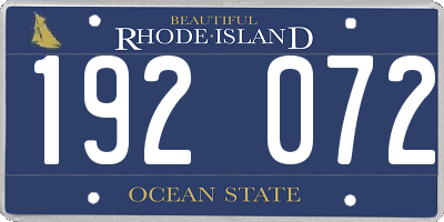 RI license plate 192072