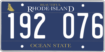 RI license plate 192076