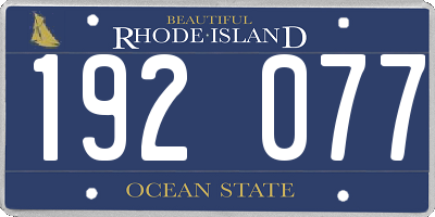 RI license plate 192077