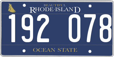 RI license plate 192078