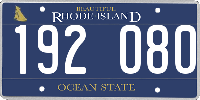 RI license plate 192080